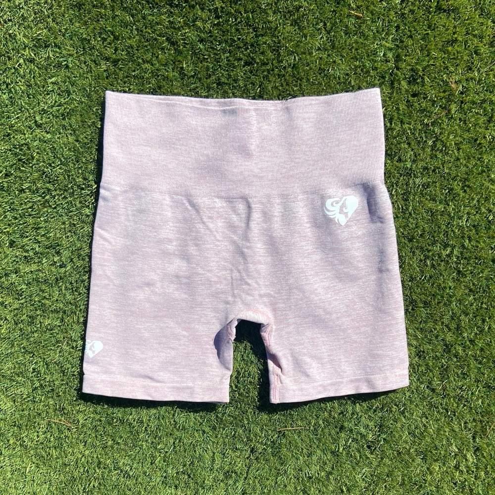 Pink/white sport shorts by women’s best